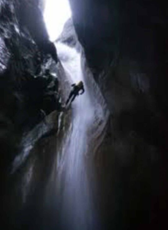 Canyoning in Deos canyon in the caves