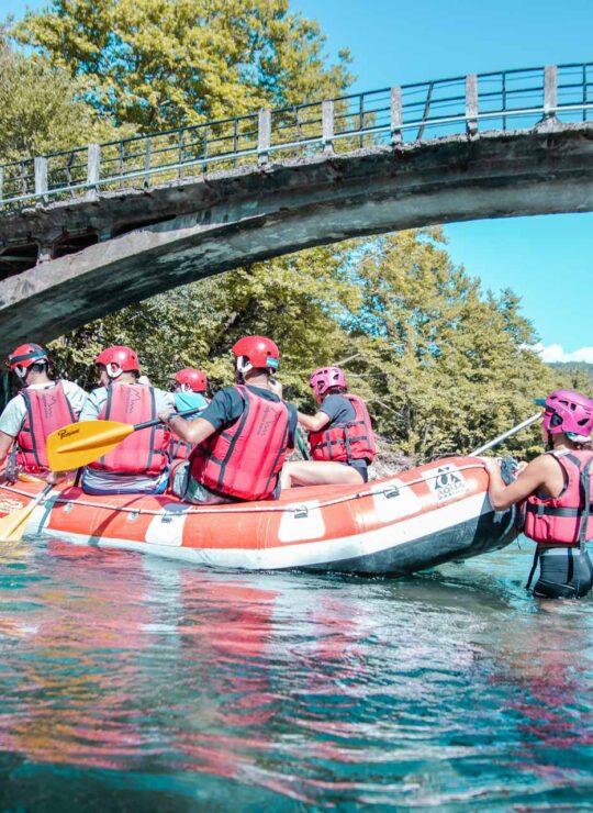 Action and adventure while rafting in Voidomatis river